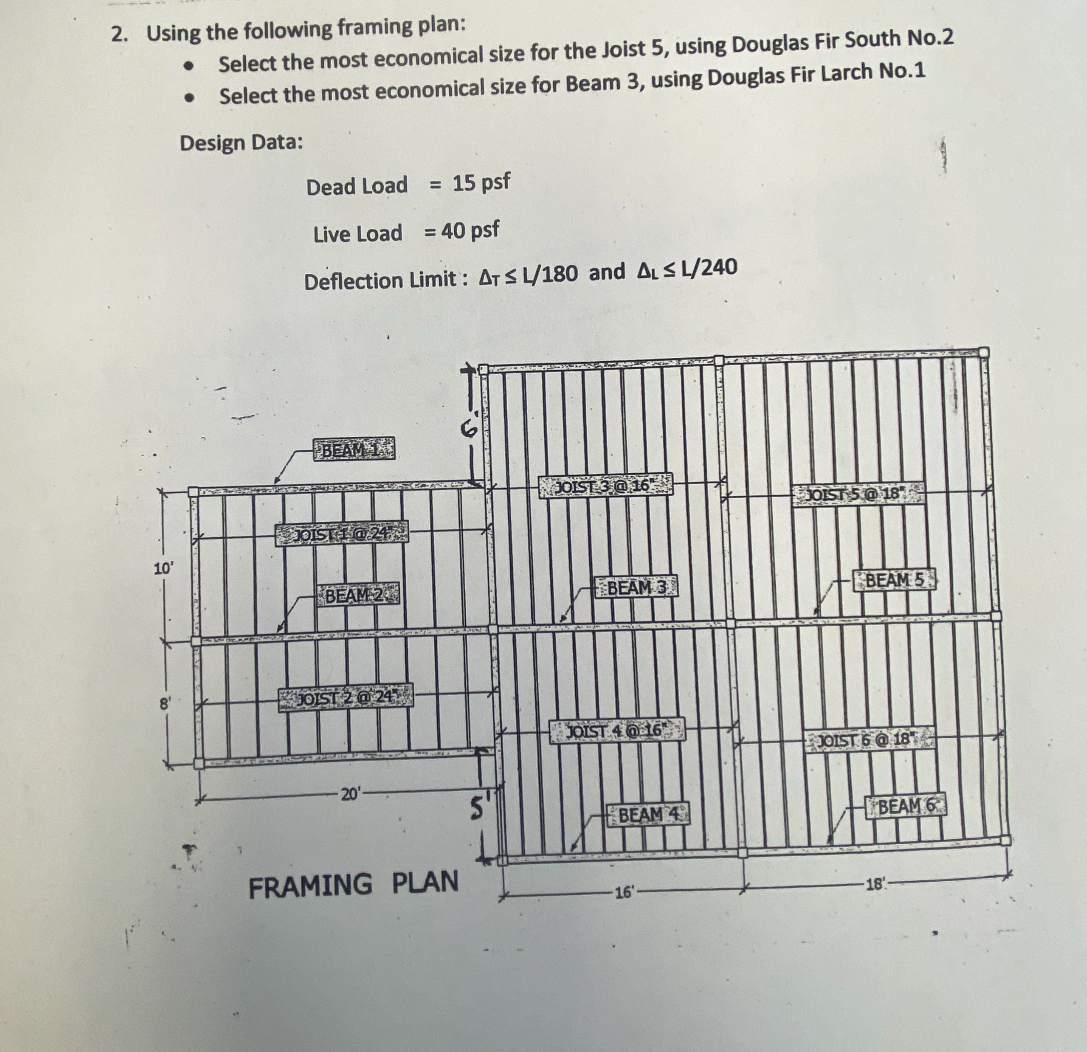 Using the following framing plan: Select the most