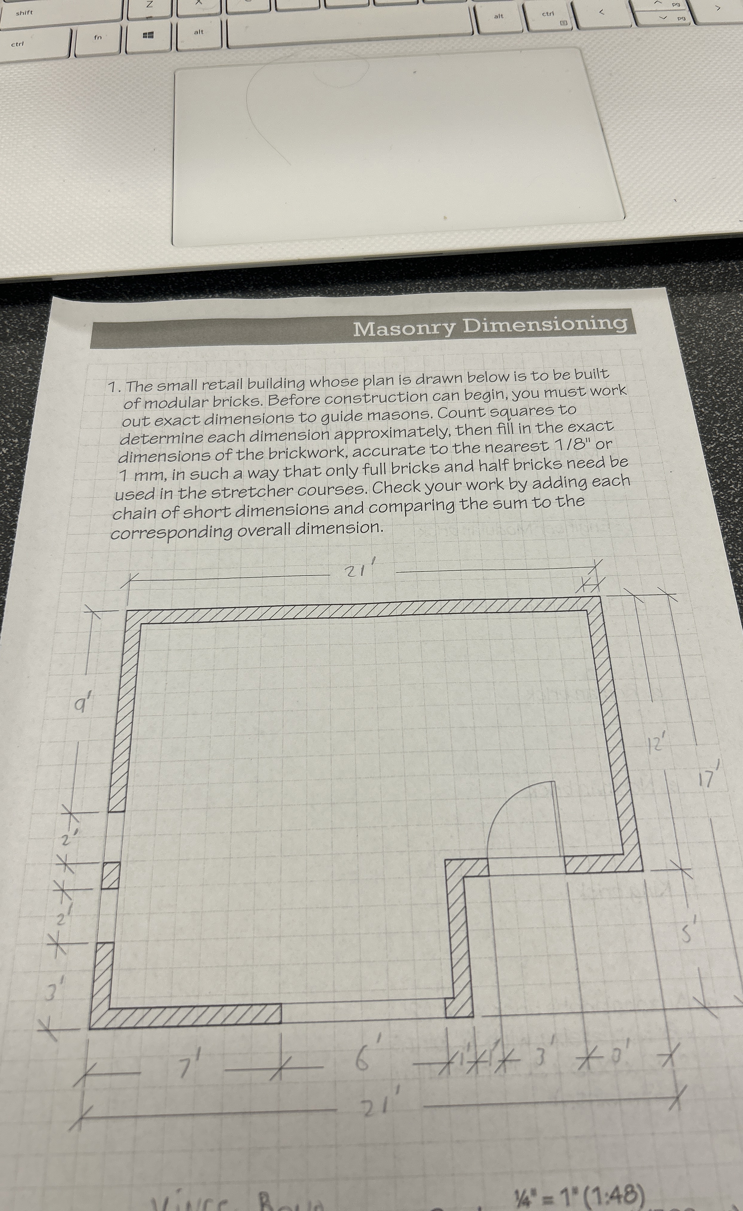 alt ctr alt 1 < pg > Masonry Dimensioning The