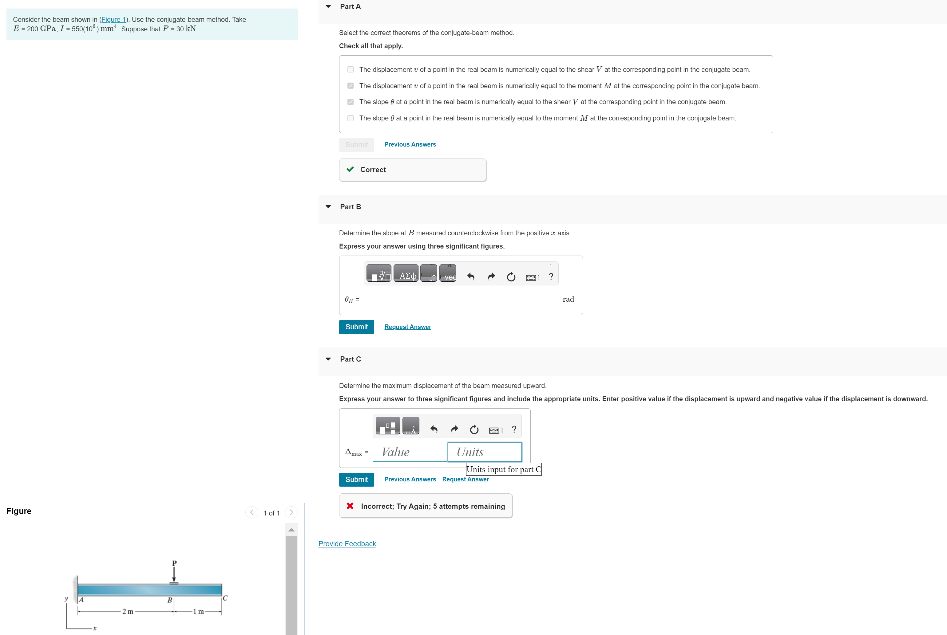 Consider the beam shown in ( Figure 1 ) . Use the