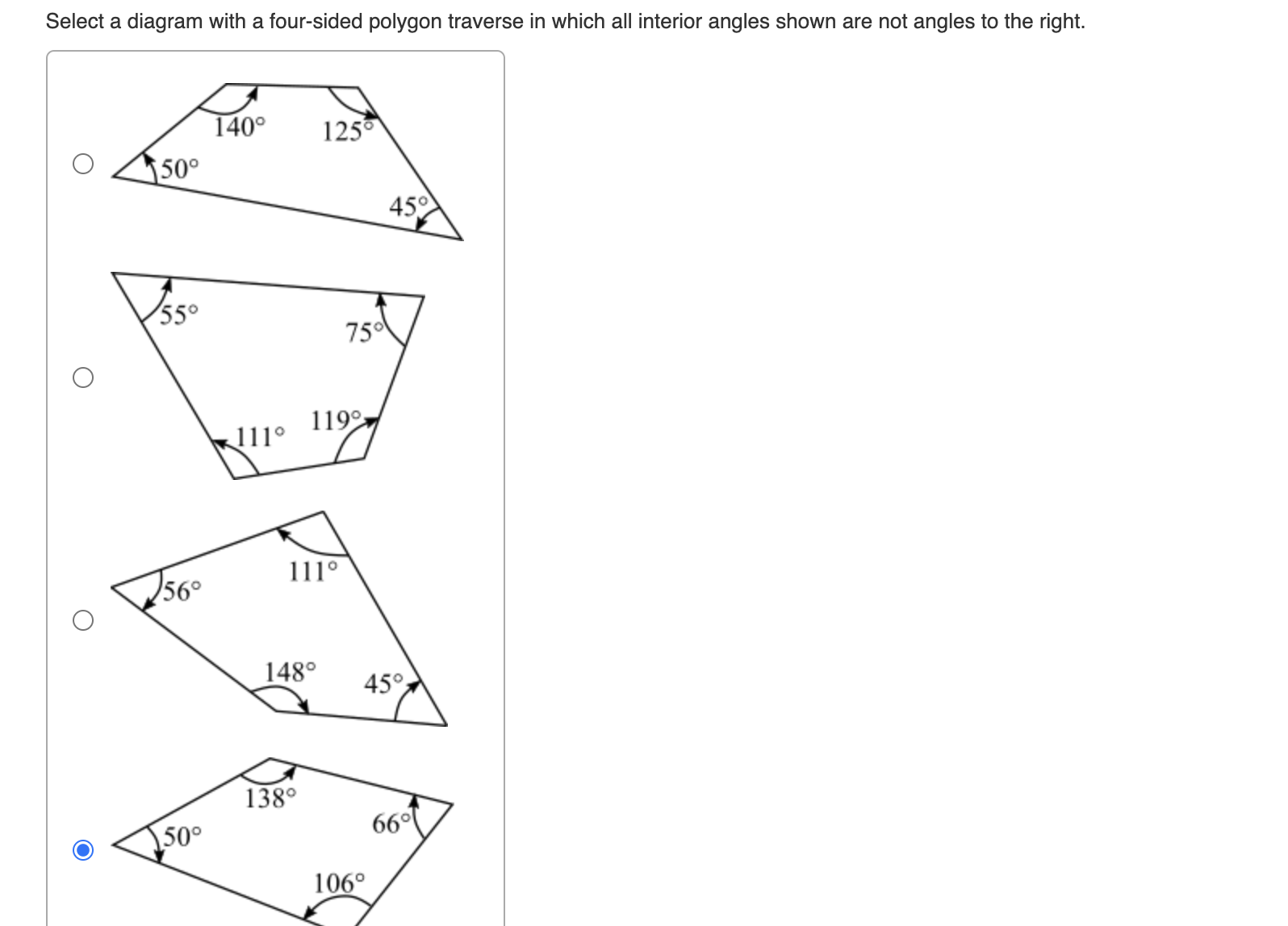 Select a diagram with a four - sided polygon