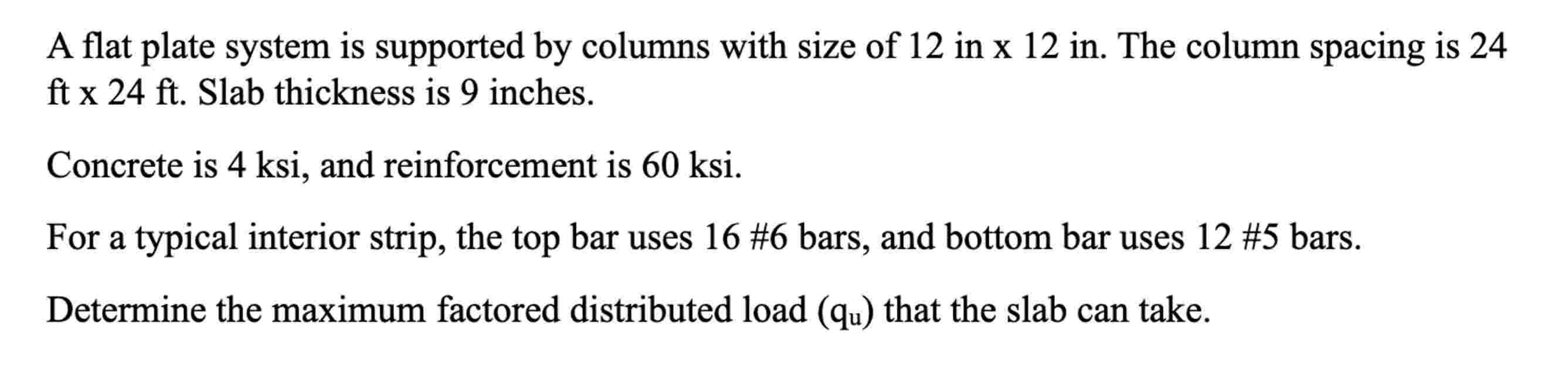 A flat plate system is supported by columns with