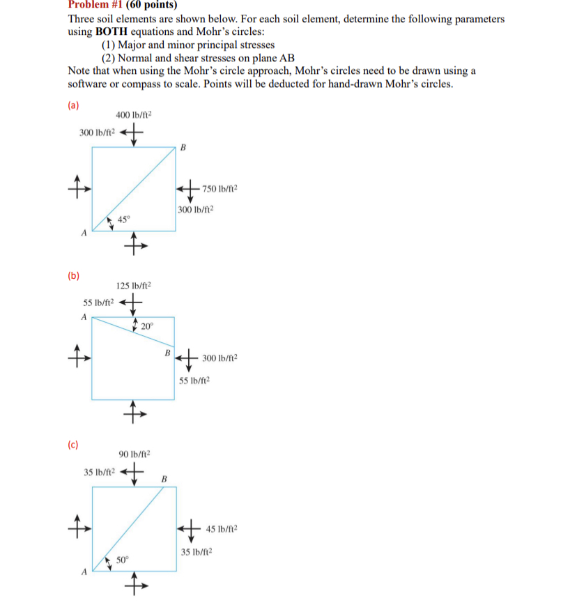 Problem \ # 1 ( 6 0 points ) Three soil elements