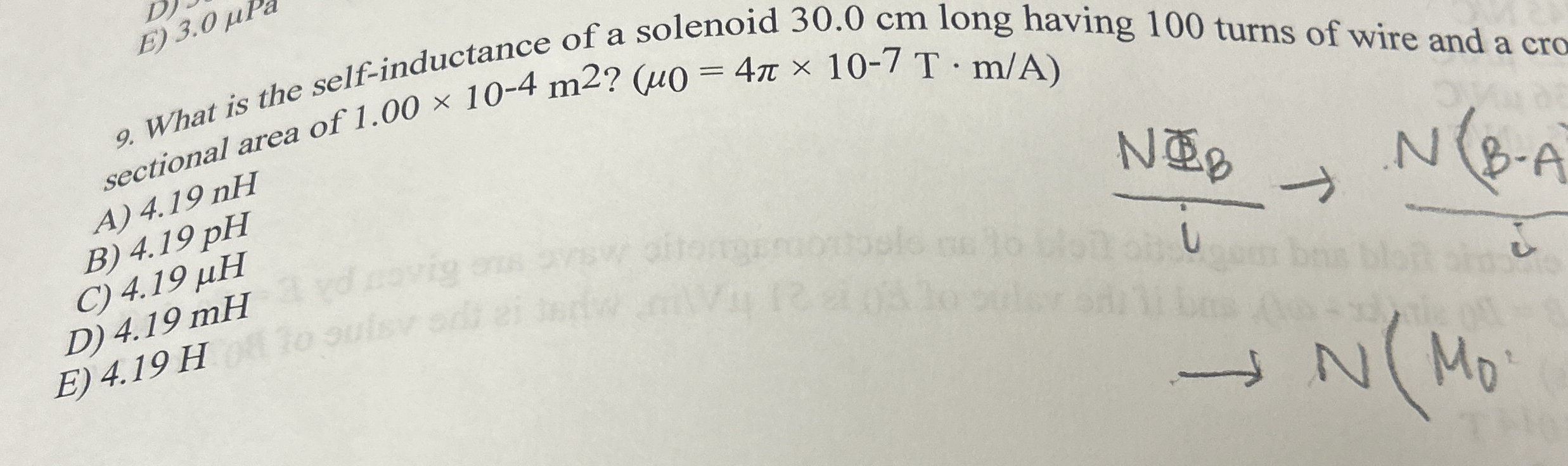 What is the self - inductance of a solenoid 3 0 .