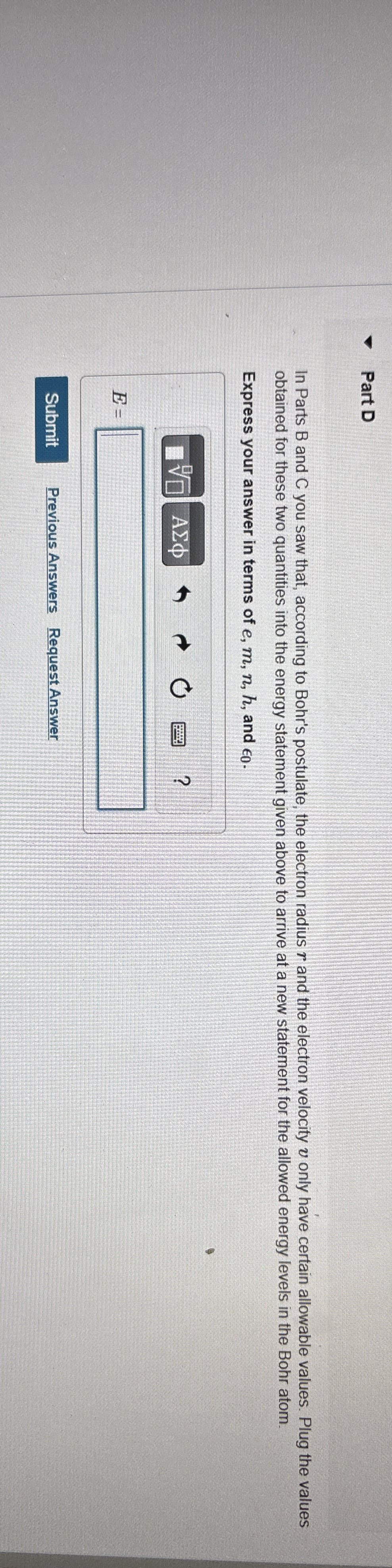 Part D In Parts B and C you saw that, according