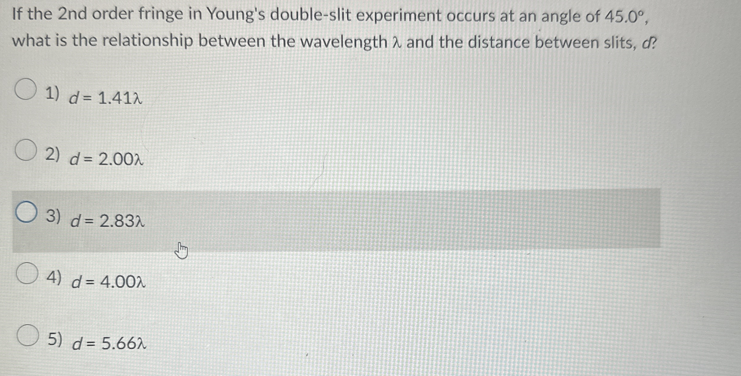 If the 2 nd order fringe in Young's double - slit