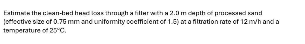 Estimate the clean - bed head loss through a