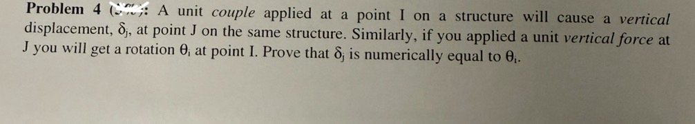Problem 4 ( 2 ; A unit couple applied at a point