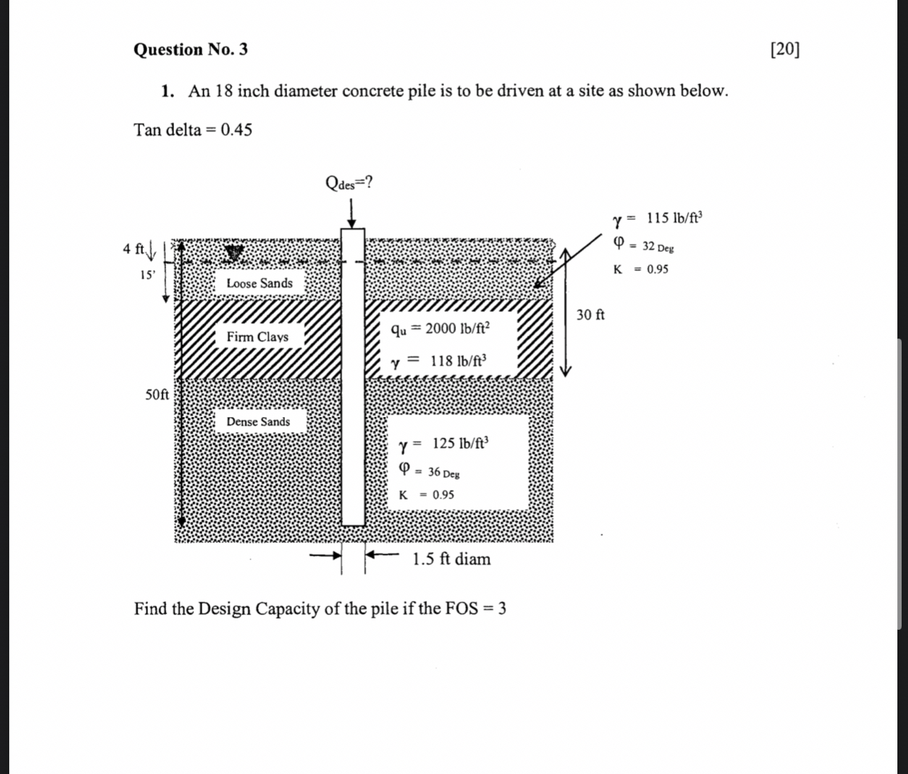 Question No . 3 [ 2 0 ] An 1 8 inch diameter