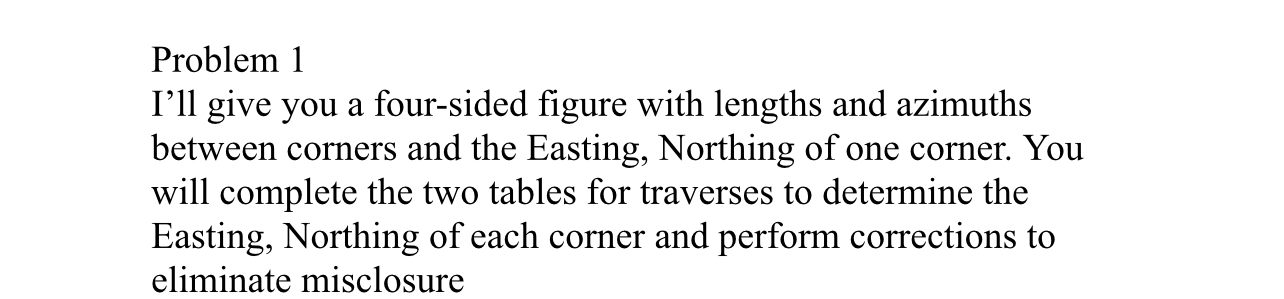 Problem 1 I'll give you a four - sided figure