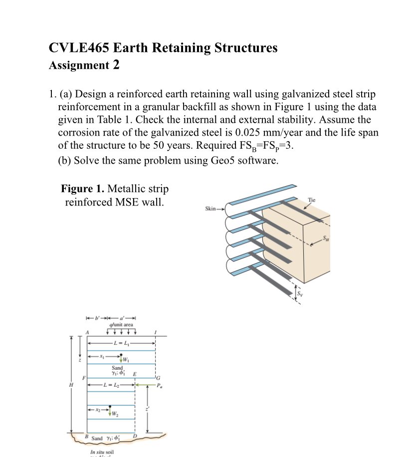 CVLE 4 6 5 Earth Retaining Structures Assignment