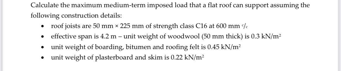 Calculate the maximum medium - term imposed load