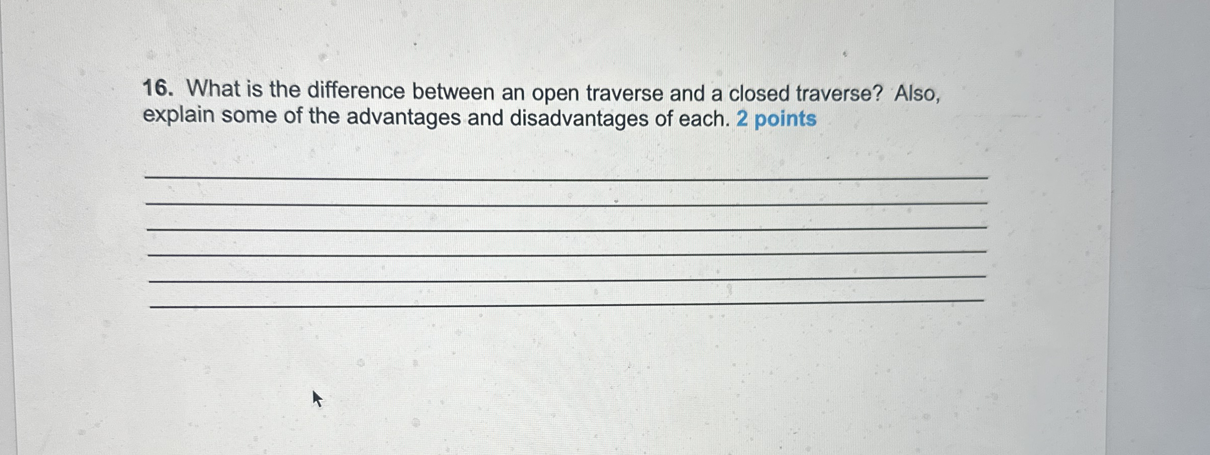What is the difference between an open traverse