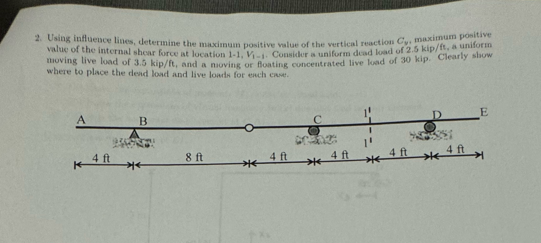 Using influence lines, determine the maximum