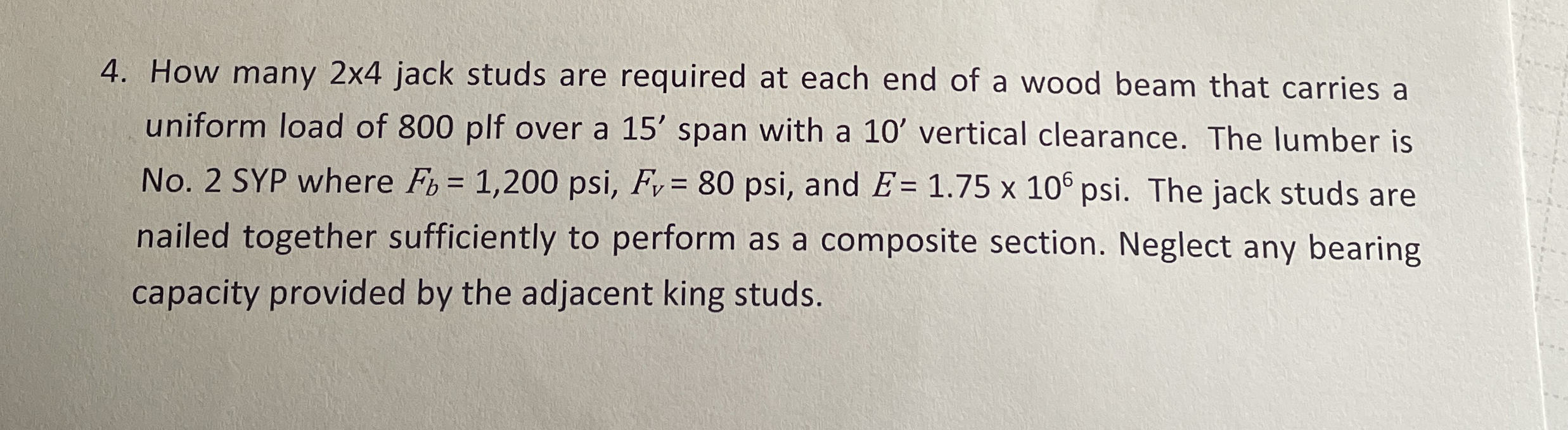 How many 2 4 jack studs are required at each end