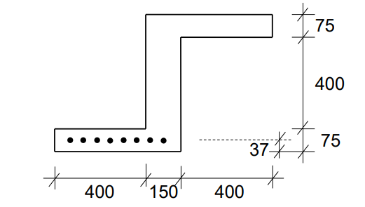 The beam whose section is shown in Figure 3 is a