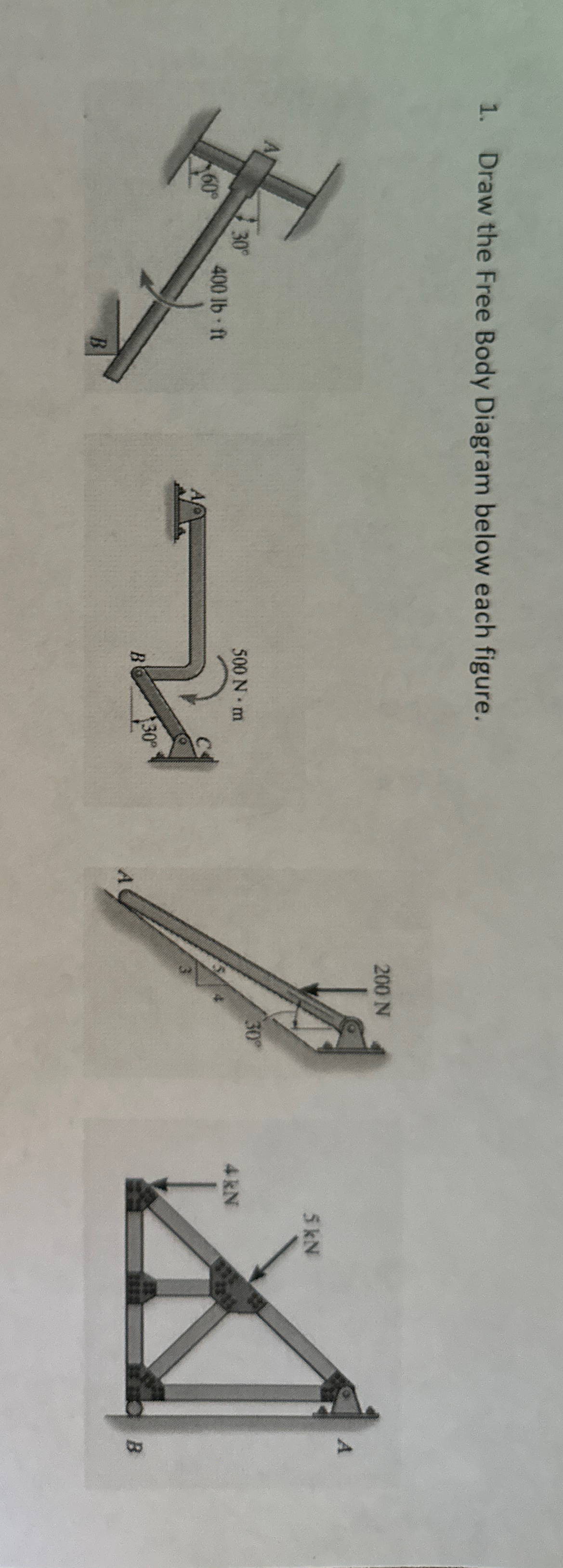 Draw the free body diagram for each figure!