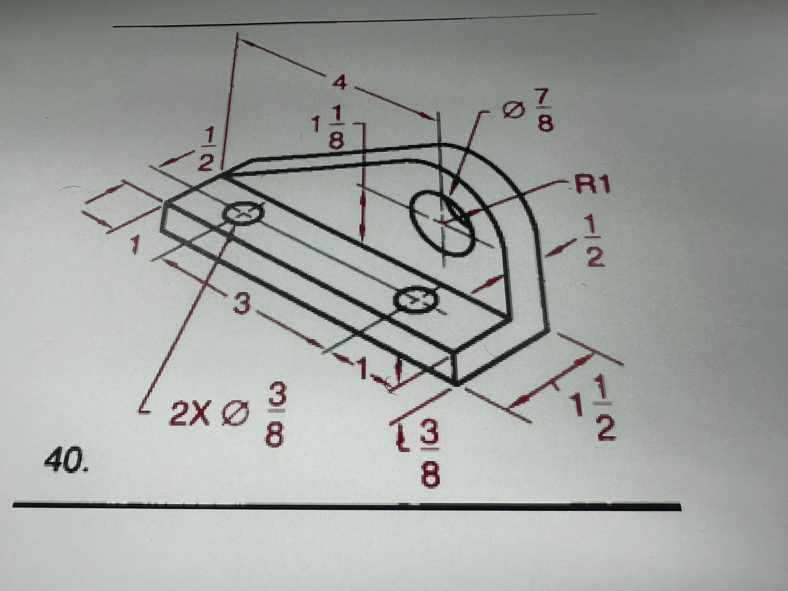 Draw front view, top view, right side view