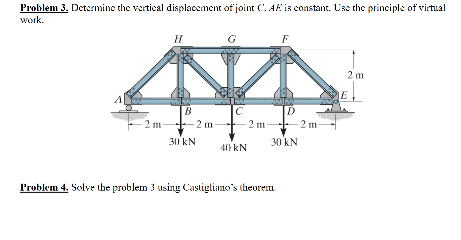 Problem 3 . Determine the vertical displacement