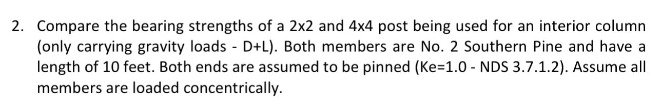 Compare the bearing strengths of a 2 2 and 4 4