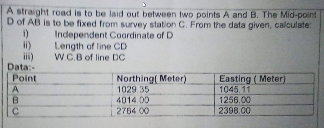 A straight road is to be laid out between two
