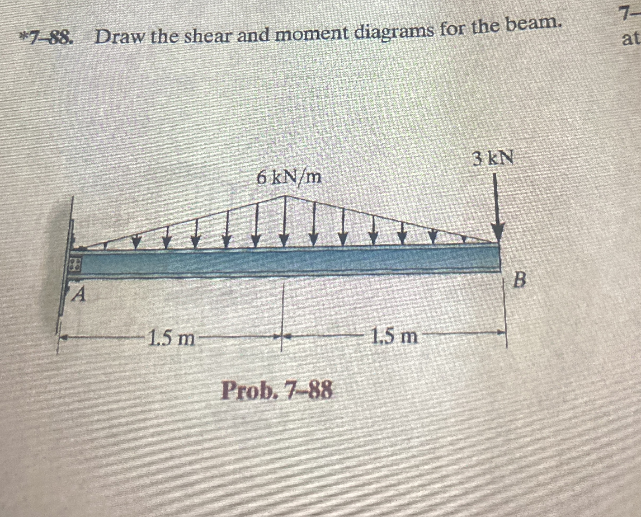 * 7 - 8 8 . Draw the shear and moment diagrams