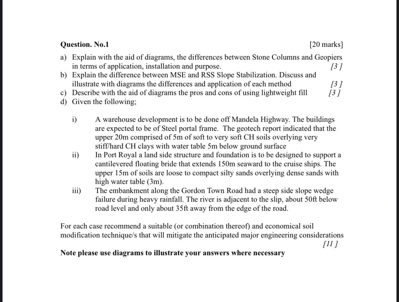 Question. No . 1 [ 2 0 marks ] a ) Explain with