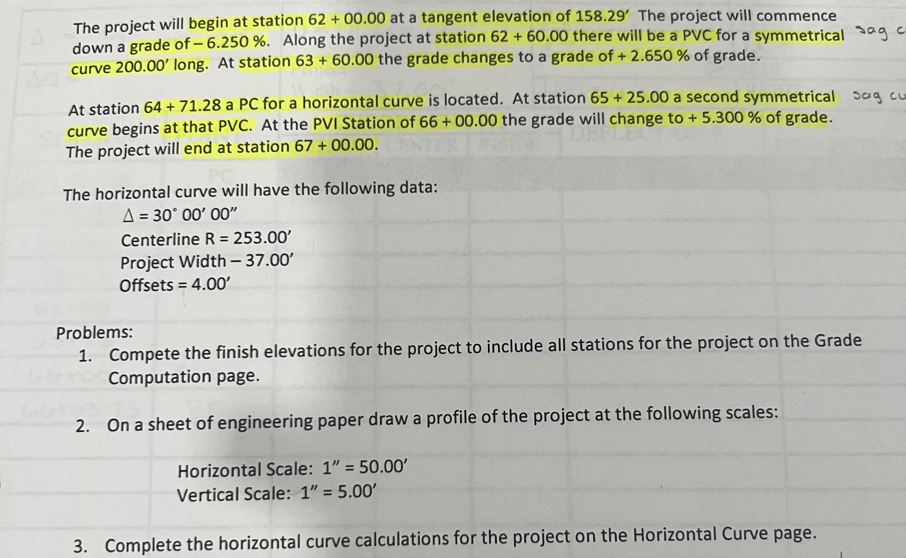 The project will begin at station 6 2 + 0 0 . 0 0