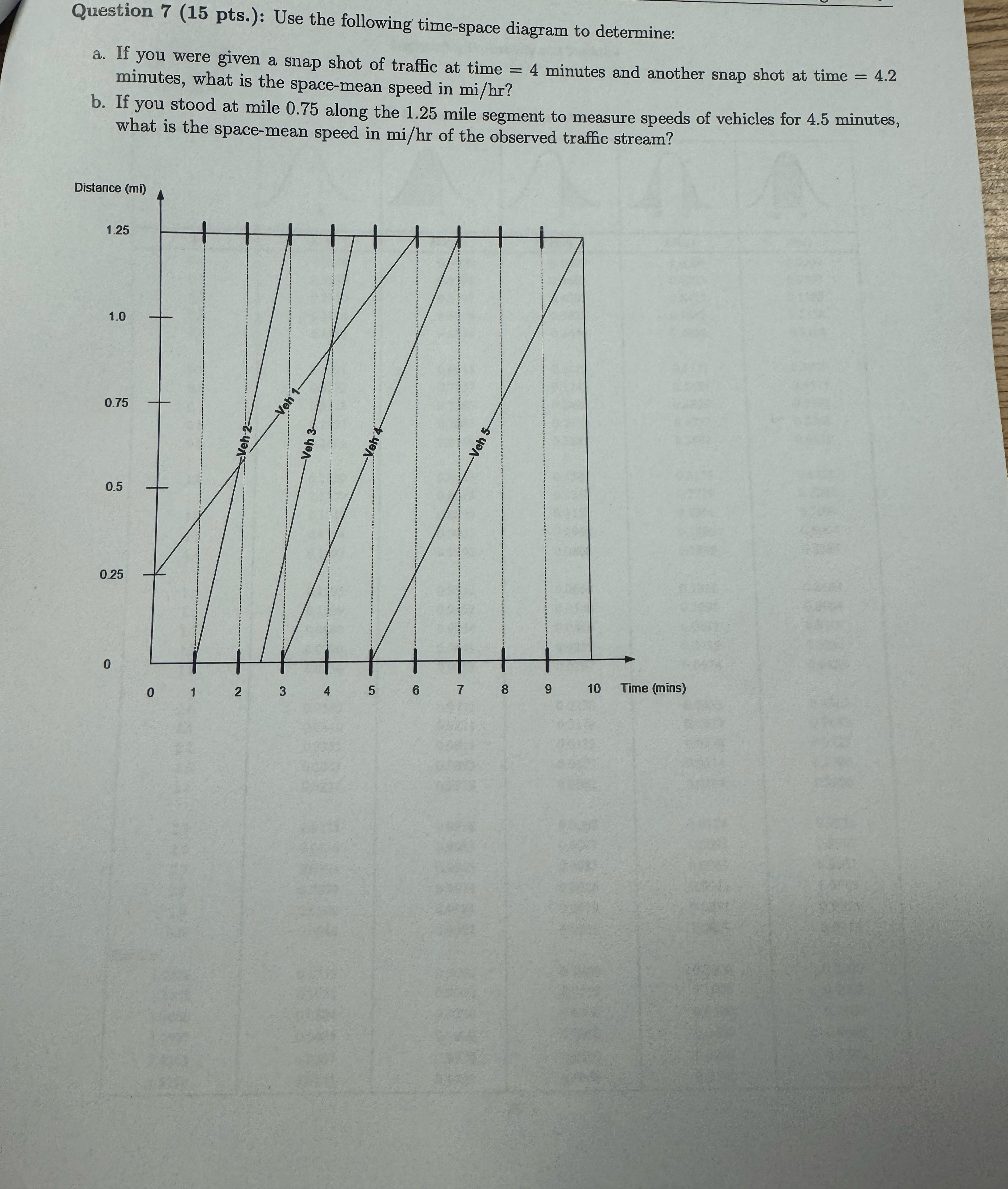 Question 7 ( 1 5 pts . ) : Use the following time