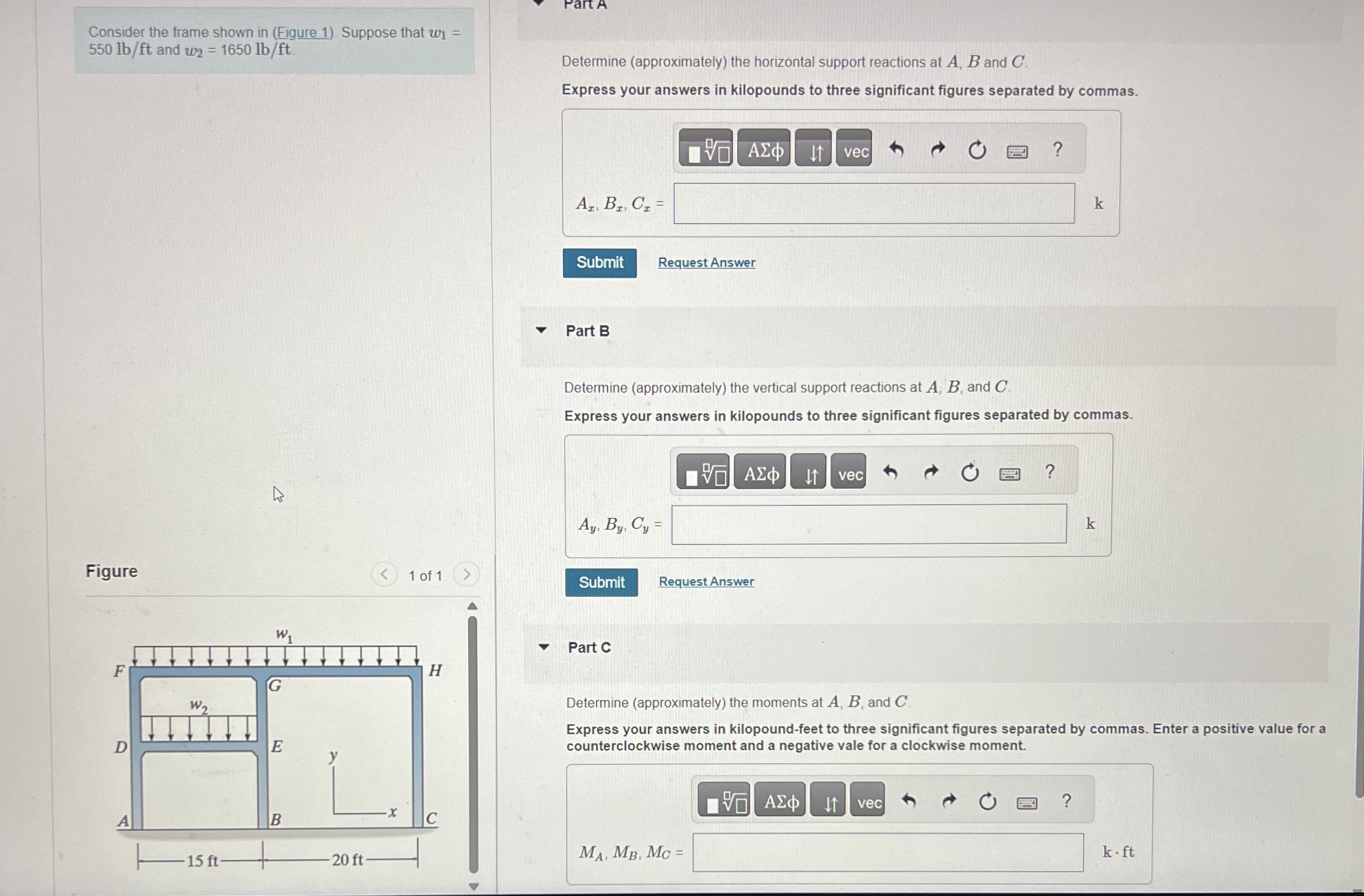 Consider the frame shown in ( Figure 1 ) .
