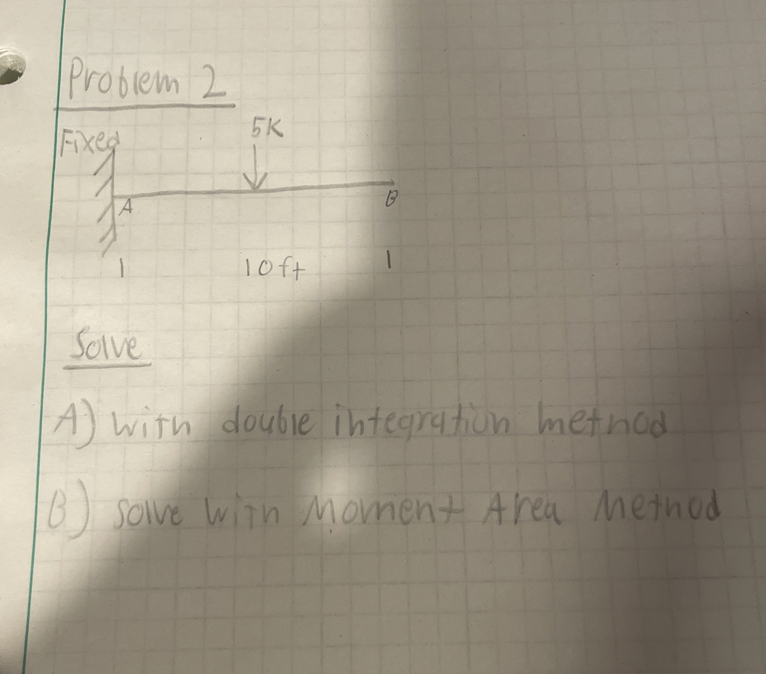 Problem 2 Solve A ) with double integration