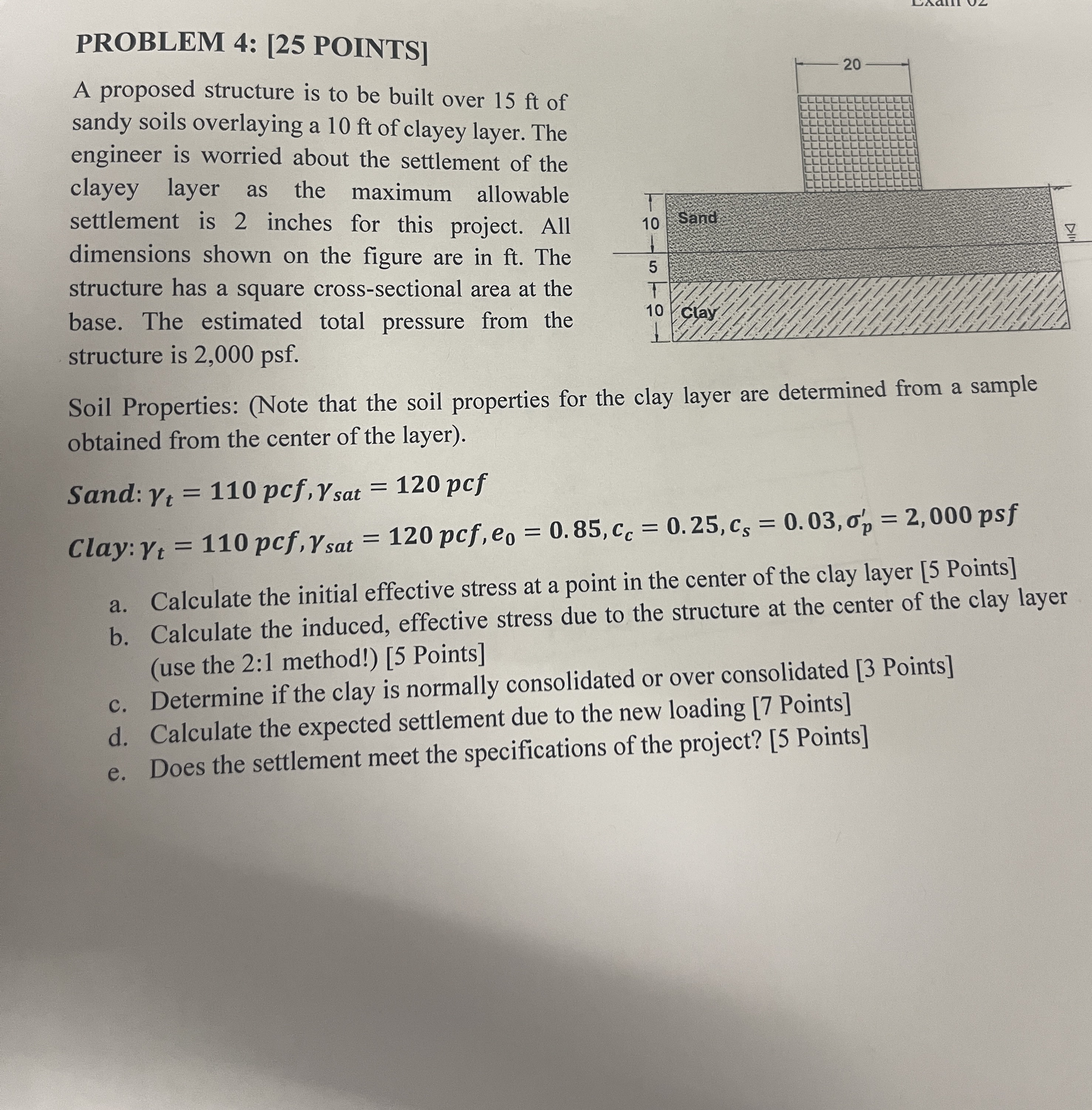 PROBLEM 4 : [ 2 5 POINTS ] A proposed structure