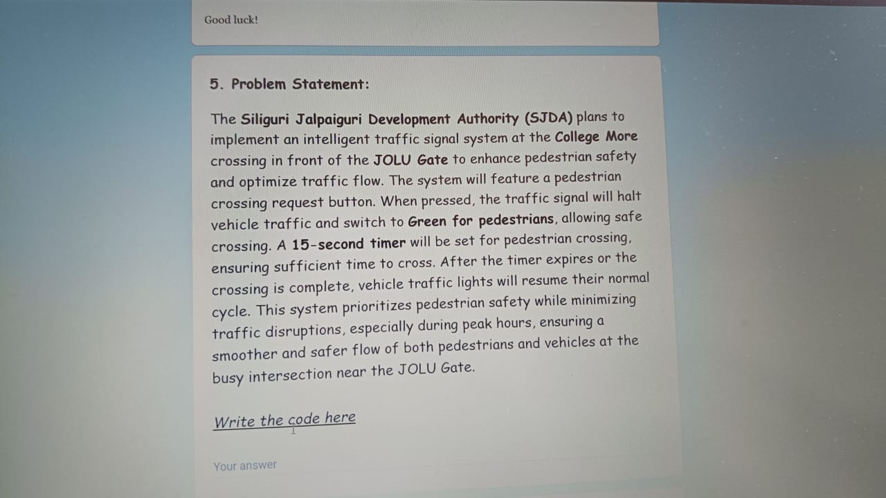 5 . Problem Statement: The Siliguri Jalpaiguri