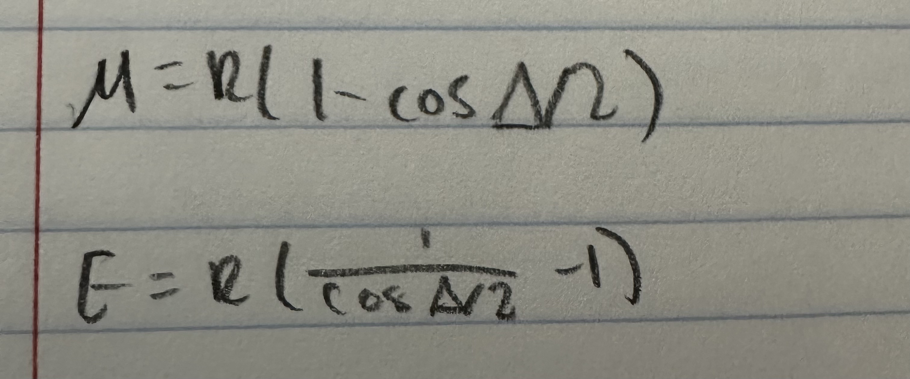 = R ( 1 - c o s n ) E = R ( 1 c o s 2 - 1 ) Prove
