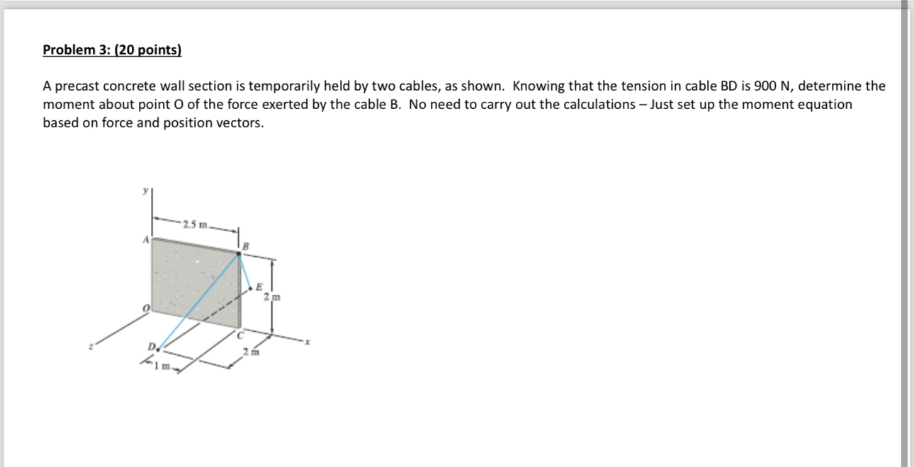 Problem 3 : ( 2 0 points ) A precast concrete