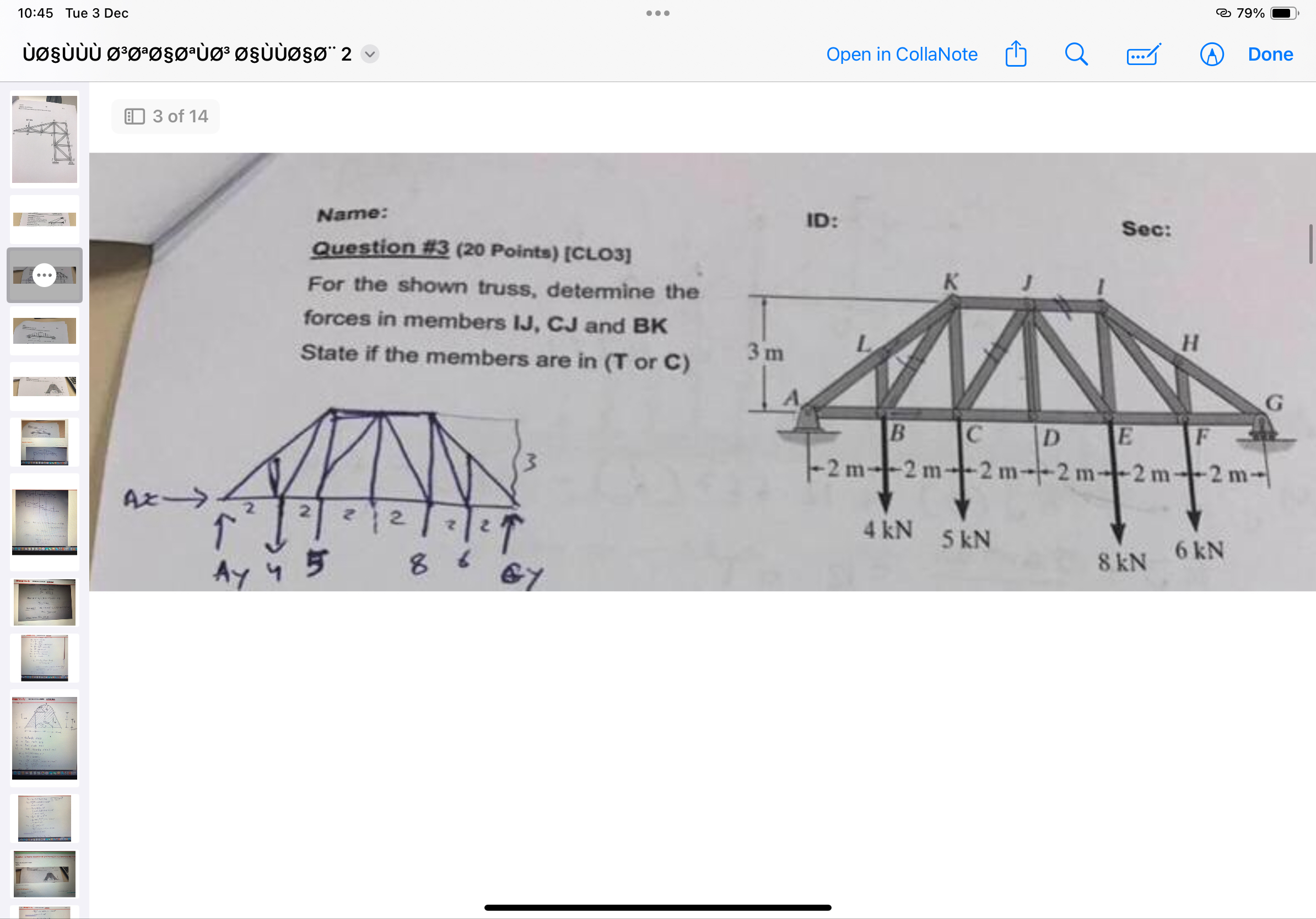 1 0 : 4 5 Tue 3 Dec ( 7 9 % Open in CollaNote