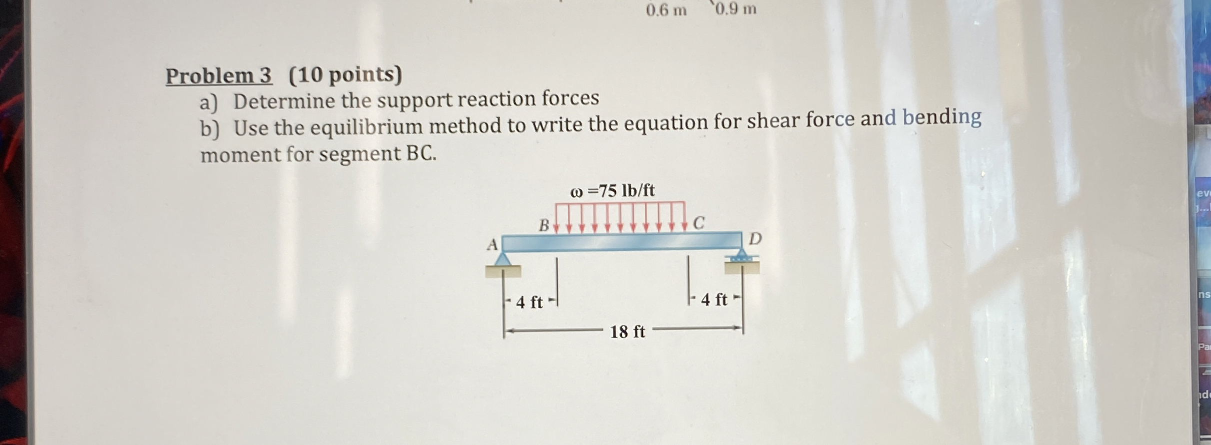 Problem 3 ( 1 0 points ) a ) Determine the