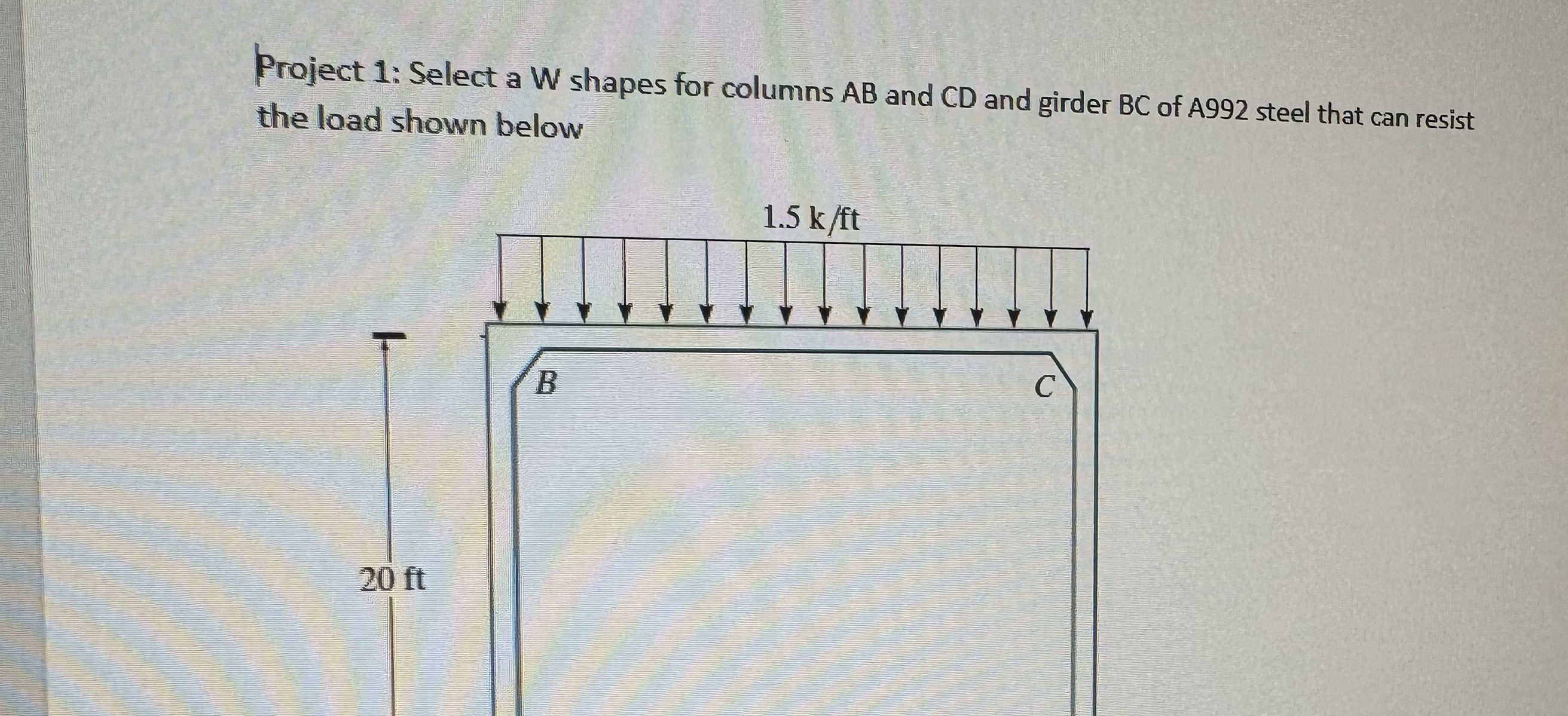 Project 1 : Select a W shapes for columns AB and