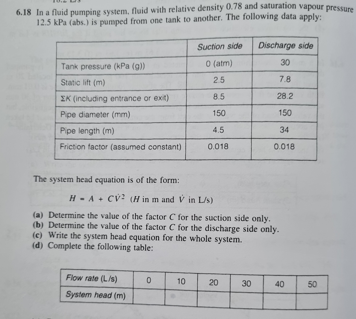 How to solve 6 . 1 8 In a fluid pumping system,