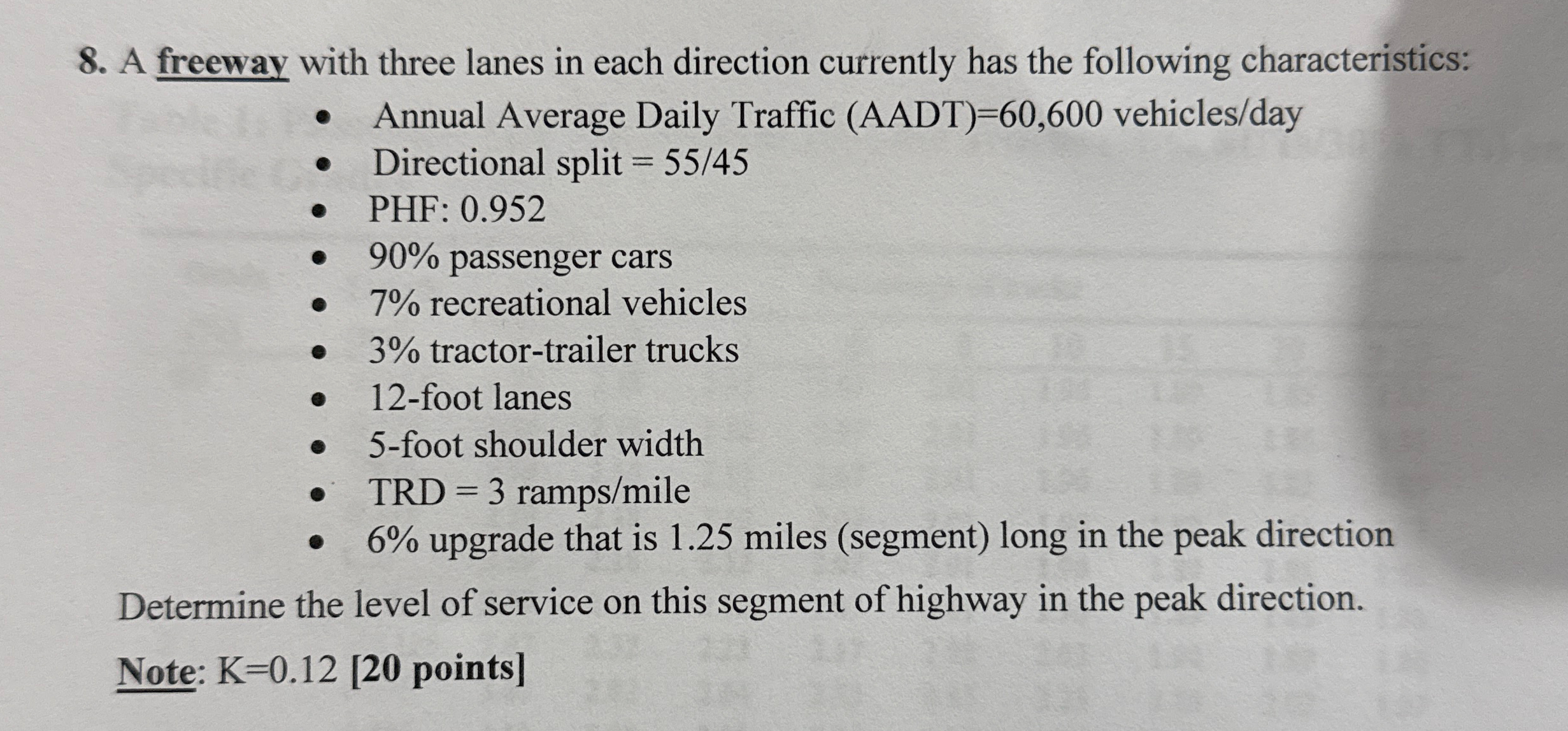 A freeway with three lanes in each direction