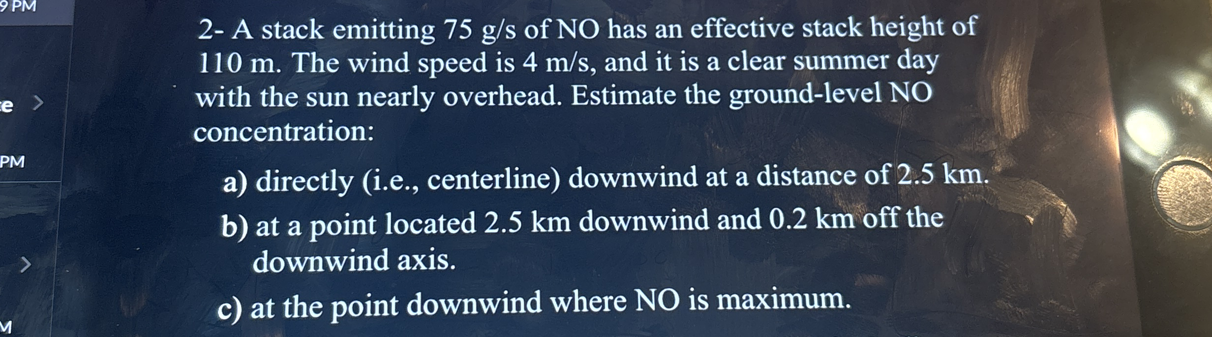 2 - A stack emitting 7 5 g s of NO has an