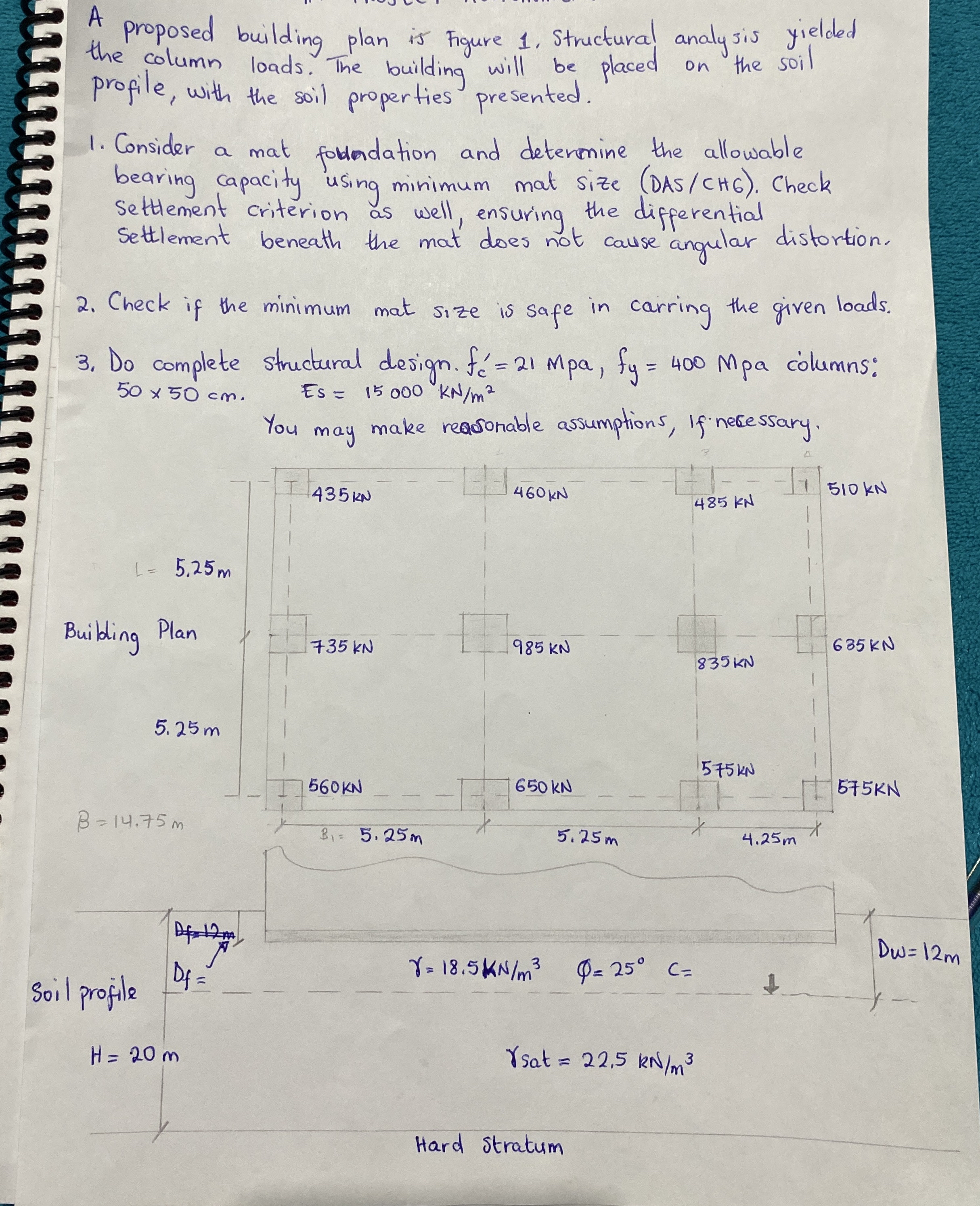 A proposed building plan is Figure 1 . Structural