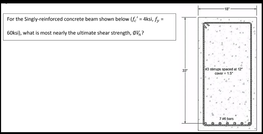 For the Singly - reinforced concrete beam shown