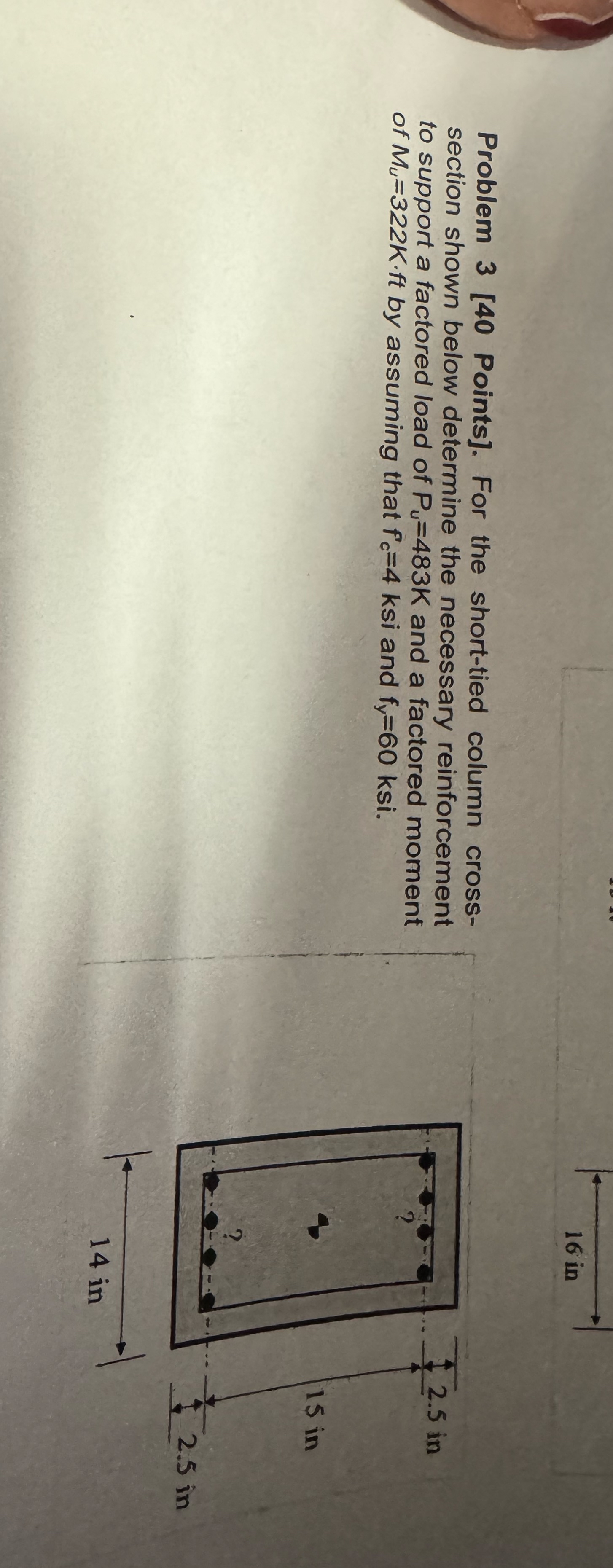 Problem 3 [ 4 0 Points ] . For the short - tied