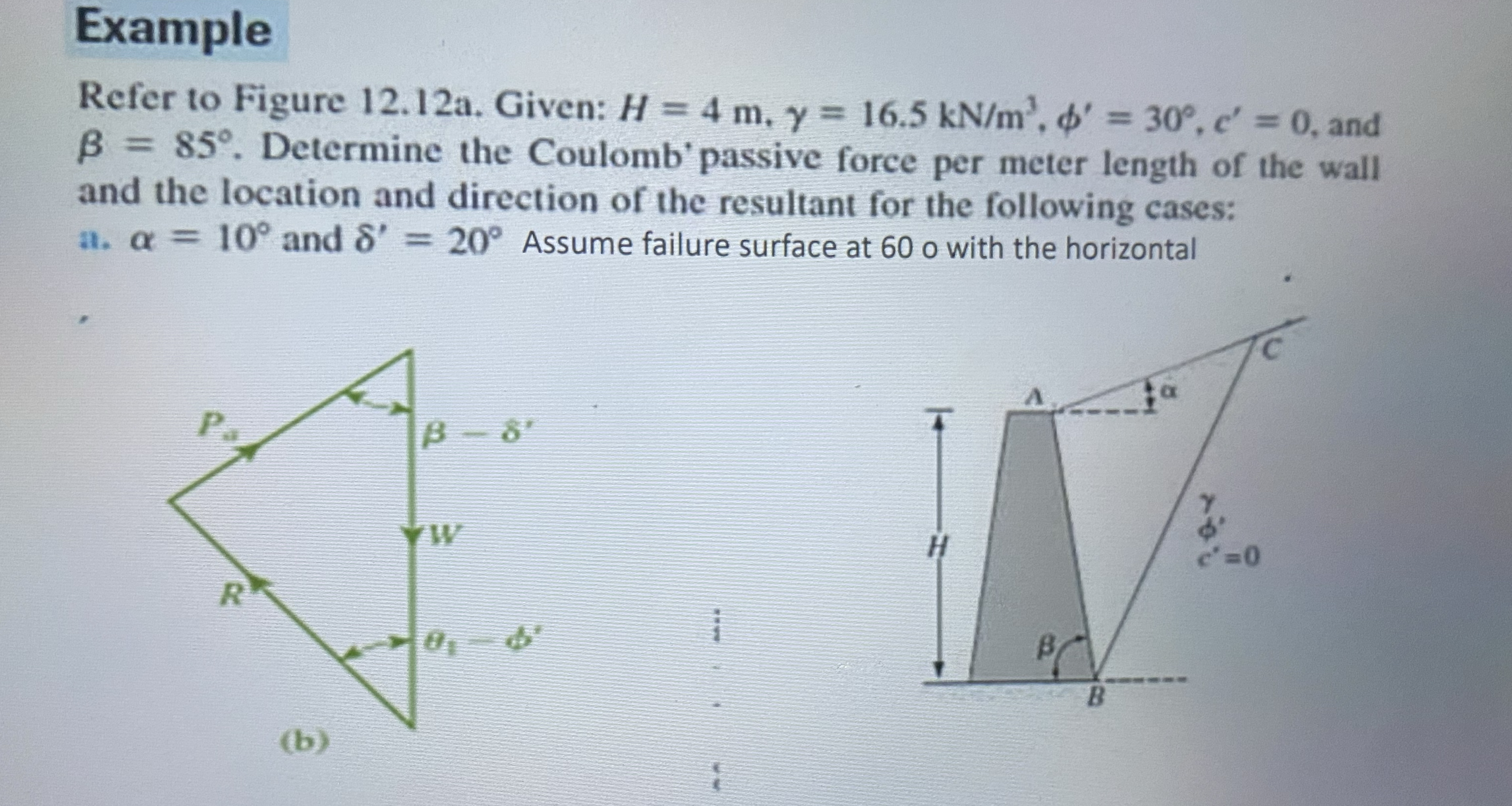 Example Refer to Figure 1 2 . 1 2 a . Given: H =