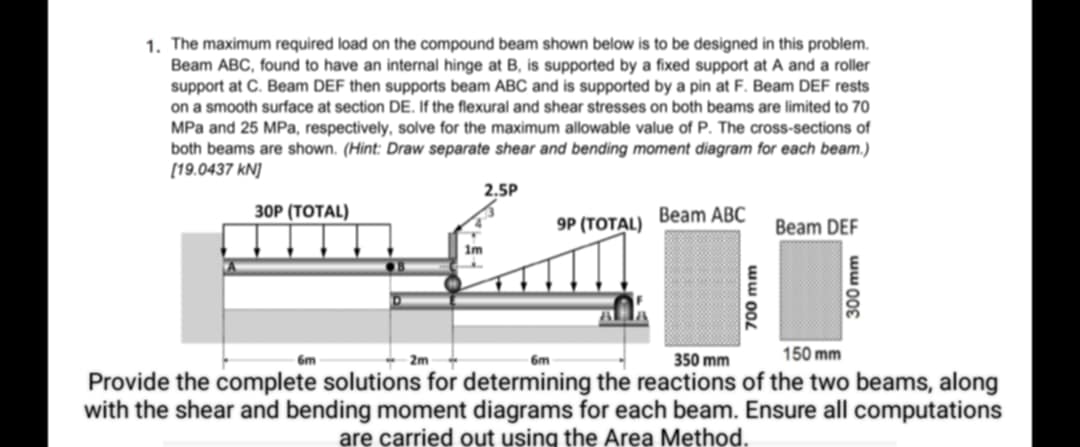 1 . The maximum required load on the compound