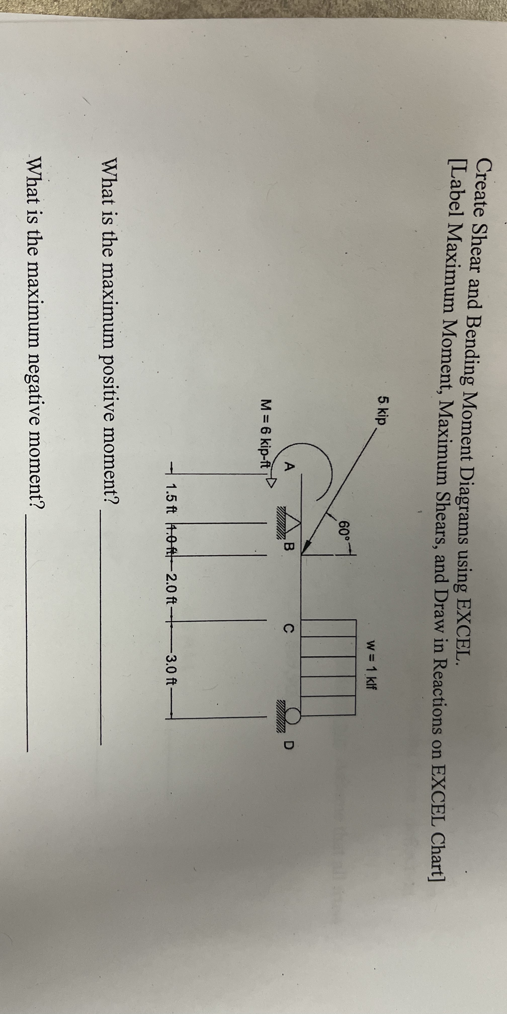 Create Shear and Bending Moment Diagrams using