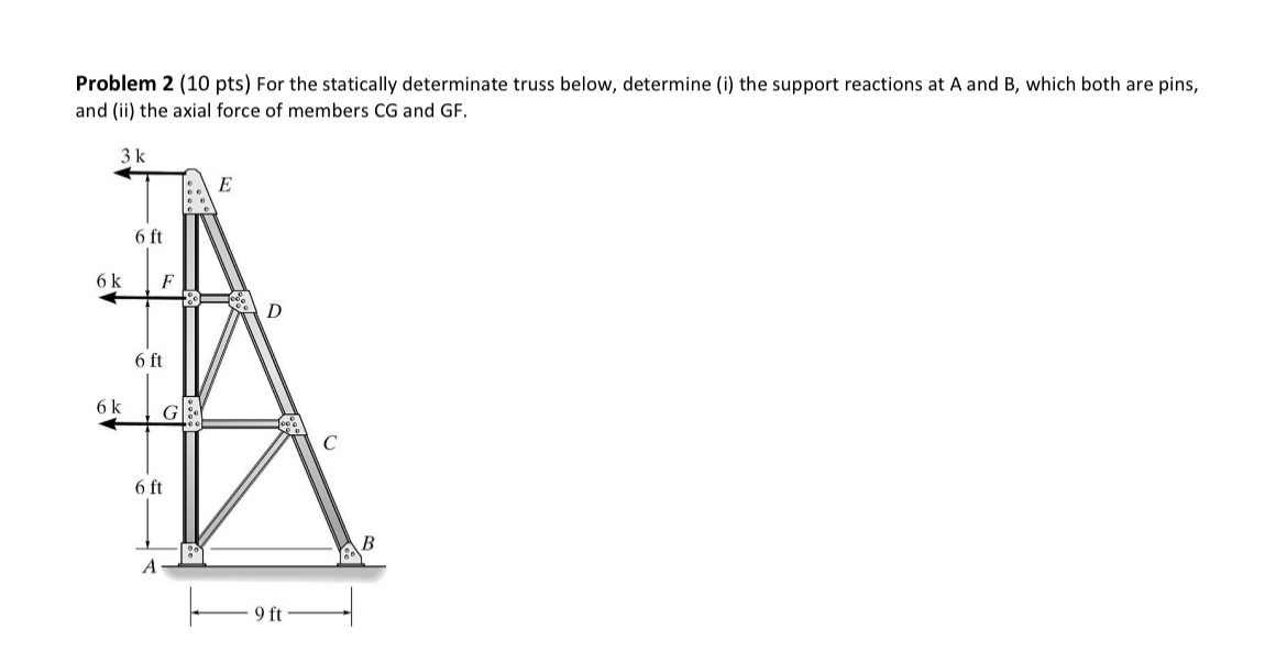 Problem 2 ( 1 0 pts ) For the statically