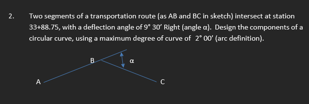 Two segments of a transportation route ( as AB