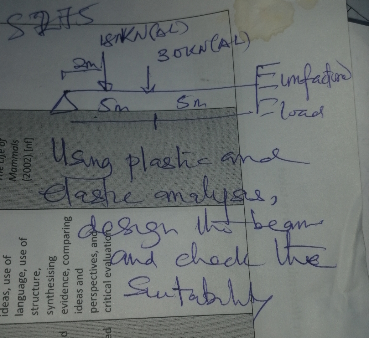 Using plastic and elaske analys, derign tho bean