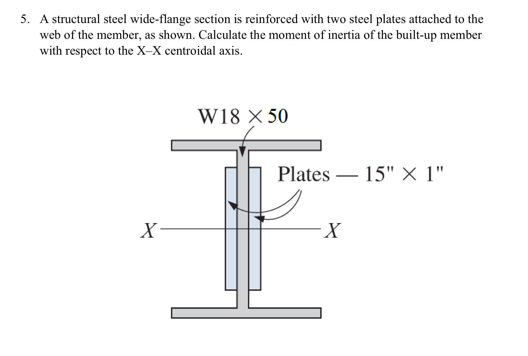 A structural steel wide - flange section is